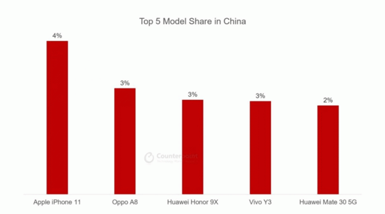 Top 5 Model Share in China